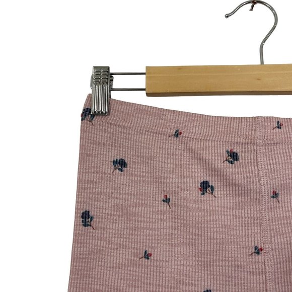 NEW Anthropologie Medium Large M/L Waffle Leggings Thermal Floral Pink Pants - Picture 12 of 15